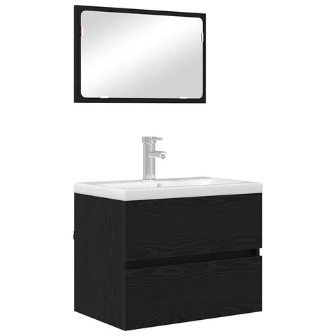vidaXL Bathroom Furniture Set 2 pcs Black Oak 57 x 37 x 45 cm
