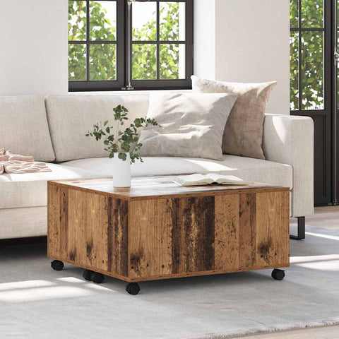vidaXL Coffee Table Old wood 75 x 75 x 38 cm Engineered wood