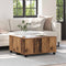 vidaXL Coffee Table Old wood 75 x 75 x 38 cm Engineered wood