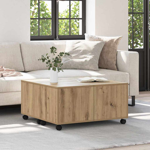 vidaXL Coffee Table Artisan oak 75 x 75 x 38 cm Engineered wood