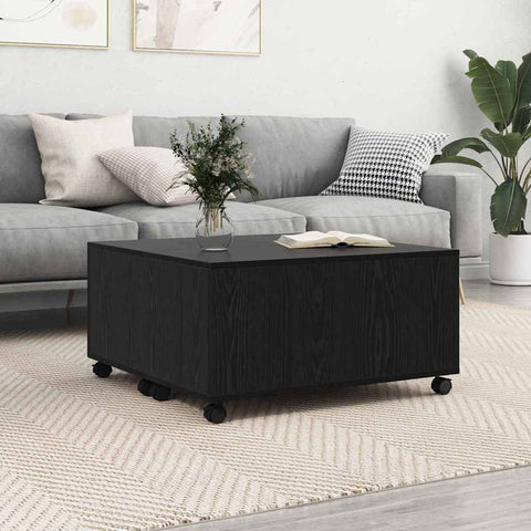 vidaXL Coffee Table Black oak 75 x 75 x 38 cm Engineered wood