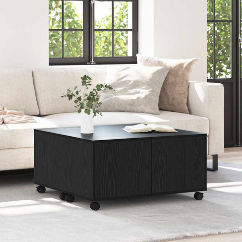 vidaXL Coffee Table Black oak 75 x 75 x 38 cm Engineered wood