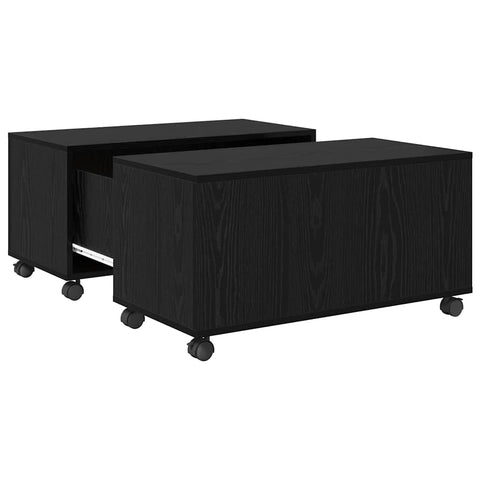 vidaXL Coffee Table Black oak 75 x 75 x 38 cm Engineered wood