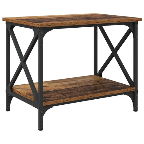 vidaXL Side Table with Shelf Old wood 55 x 38 x 45 cm Engineered wood