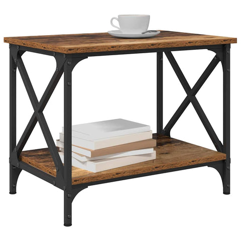 vidaXL Side Table with Shelf Old wood 55 x 38 x 45 cm Engineered wood