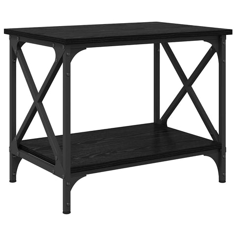 vidaXL Side Table with Shelf Black oak 55 x 38 x 45 cm Engineered wood