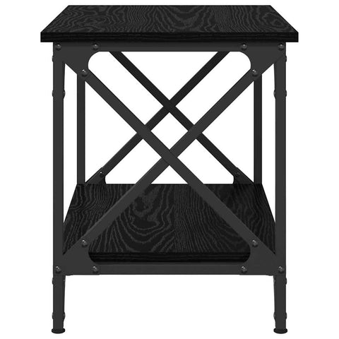 vidaXL Side Table with Shelf Black oak 55 x 38 x 45 cm Engineered wood