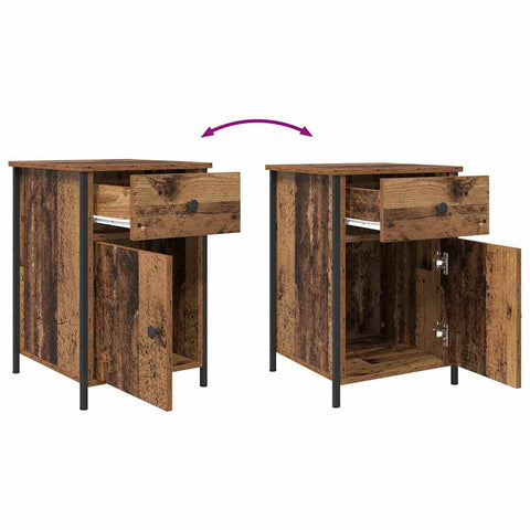 vidaXL Bedside Cabinet Old Wood 40x42x60 cm Engineered Wood