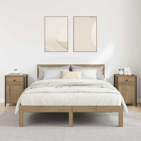 vidaXL Bedside Cabinet with Drawer 2 pcs Artisan oak 40 x 42 x 60 cm