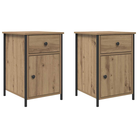 vidaXL Bedside Cabinet with Drawer 2 pcs Artisan oak 40 x 42 x 60 cm