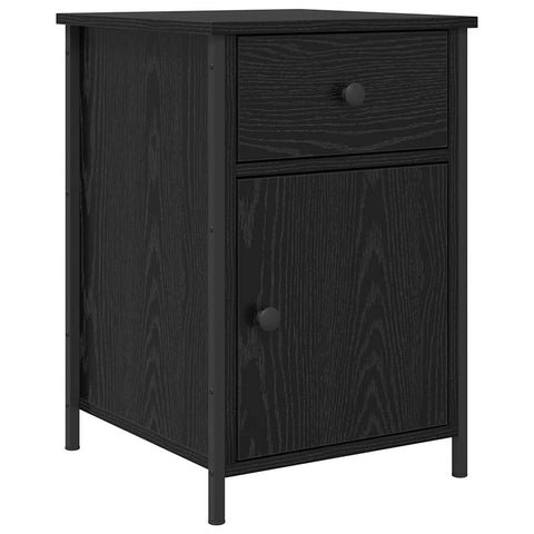 vidaXL Bedside Cabinet Black oak 40 x 42 x 60 cm Engineered wood