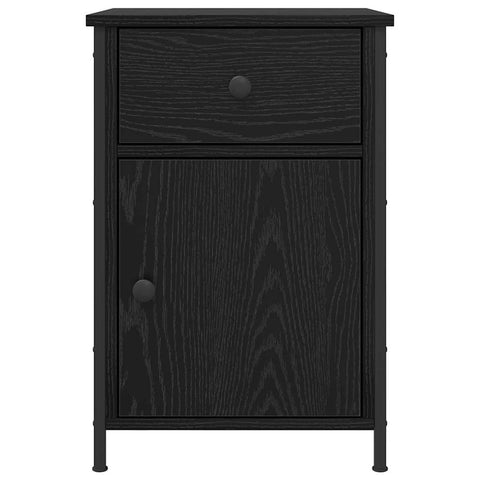 vidaXL Bedside Cabinet Black oak 40 x 42 x 60 cm Engineered wood