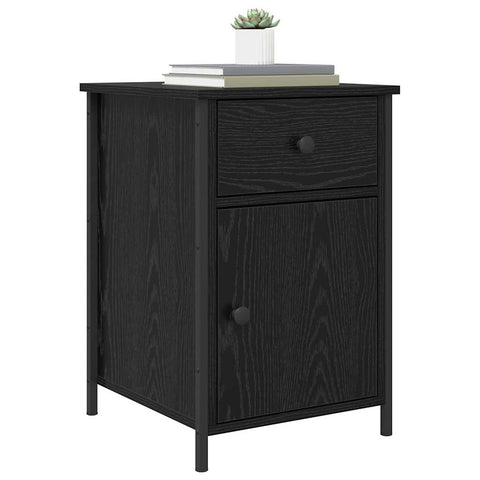 vidaXL Bedside Cabinet Black oak 40 x 42 x 60 cm Engineered wood