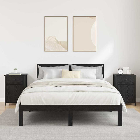 vidaXL Bedside Cabinets 2 pcs Black Oak 40x42x60 cm Engineered Wood