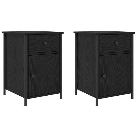 vidaXL Bedside Cabinets 2 pcs Black Oak 40x42x60 cm Engineered Wood