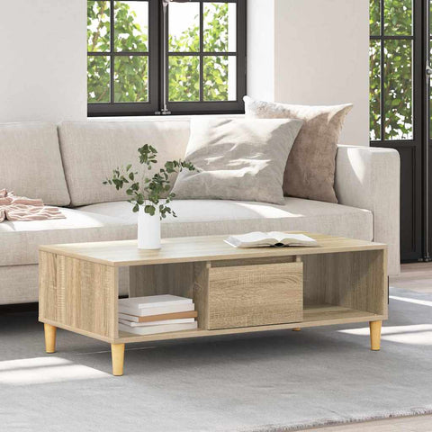 vidaXL Coffee Table Sonoma oak 103.5 x 60 x 35 cm Engineered wood