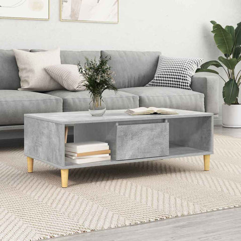 vidaXL Coffee Table Concrete grey 103.5 x 60 x 35 cm Engineered wood