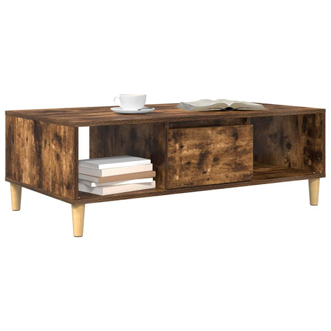 vidaXL Coffee Table Smoked oak 103.5 x 60 x 35 cm Engineered wood