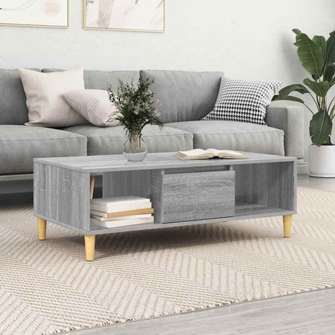 vidaXL Coffee Table Grey sonoma 103.5 x 60 x 35 cm Engineered wood