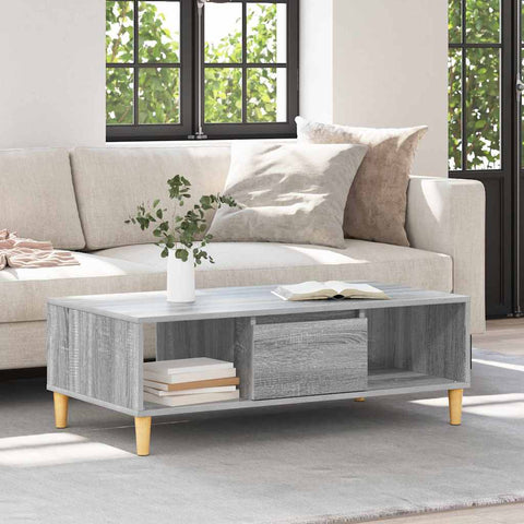 vidaXL Coffee Table Grey sonoma 103.5 x 60 x 35 cm Engineered wood