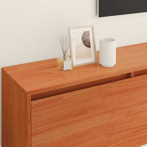 vidaXL Wall Cabinet Wax brown 100 x 30 x 35 cm Solid pine wood