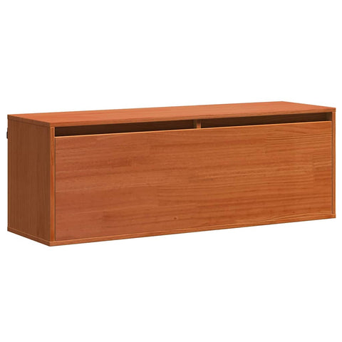 vidaXL Wall Cabinet Wax brown 100 x 30 x 35 cm Solid pine wood