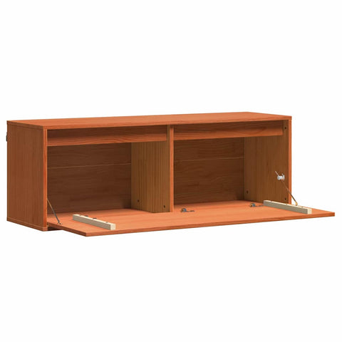 vidaXL Wall Cabinet Wax brown 100 x 30 x 35 cm Solid pine wood