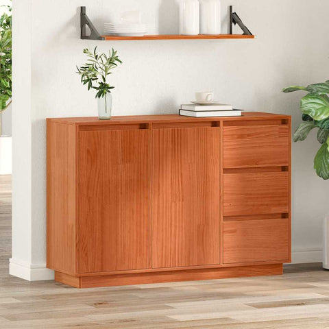 vidaXL Sideboard with Drawer Brown 111 x 34 x 75 cm Solid Pine wood