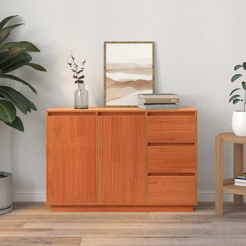 vidaXL Sideboard with Drawer Brown 111 x 34 x 75 cm Solid Pine wood