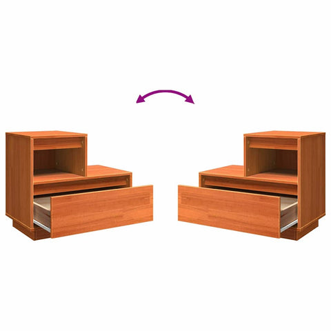 vidaXL Bedside Cabinet Wax brown 60 x 34 x 51 cm Solid pinewood