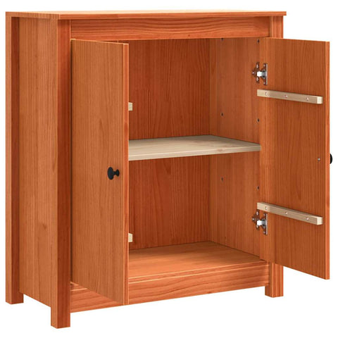 vidaXL Sideboard with Storage with Door Brown 70 x 35 x 80 cm Solid pine wood