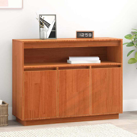 vidaXL Sideboard with Storage with Door Brown 104.5 x 34 x 80 cm Solid pine wood