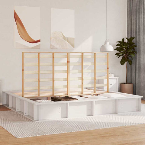 vidaXL with Storage White 200 x 200 cm Wood
