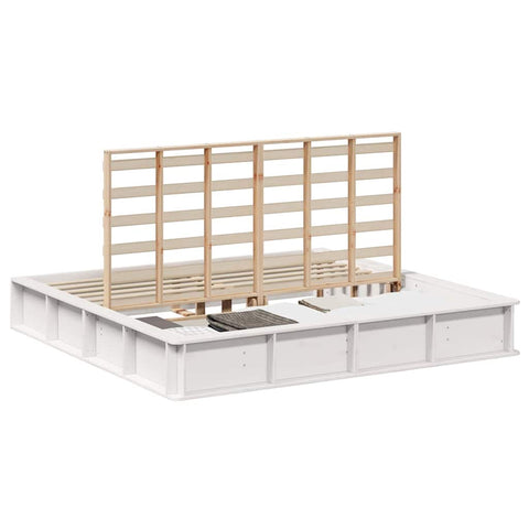 vidaXL with Storage White 200 x 200 cm Wood