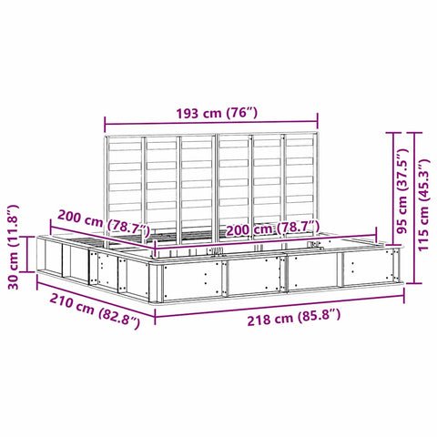 vidaXL with Storage White 200 x 200 cm Wood