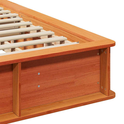 vidaXL with Storage Wax brown 200 x 200 cm Wood