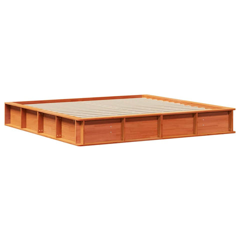 vidaXL with Storage Wax brown 200 x 200 cm Wood