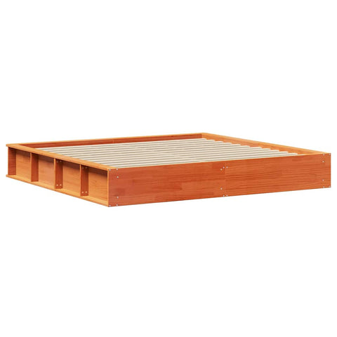 vidaXL with Storage Wax brown 200 x 200 cm Wood