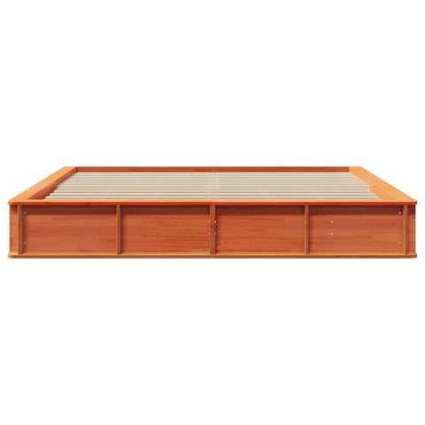 vidaXL with Storage Wax brown 200 x 200 cm Wood