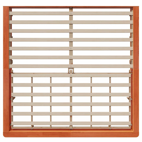 vidaXL with Storage Wax brown 200 x 200 cm Wood