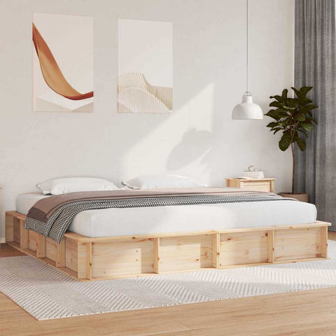 vidaXL with Storage Brown 180 x 200 cm Wood