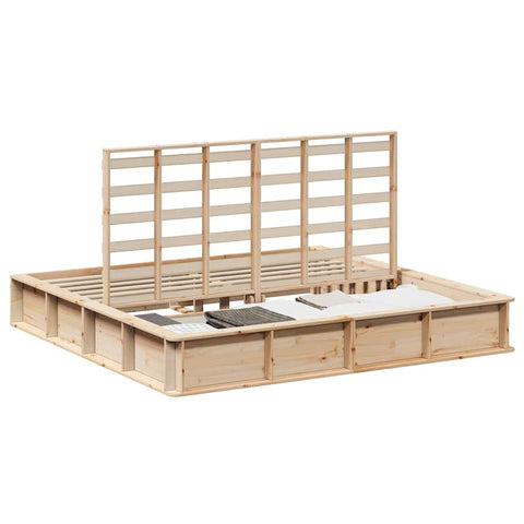 vidaXL with Storage Brown 180 x 200 cm Wood