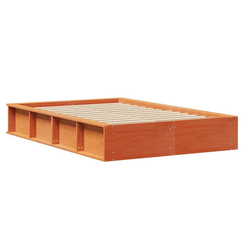 vidaXL with Storage Wax brown 140 x 200 cm Solid wood