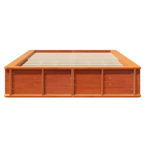 vidaXL with Storage Wax brown 140 x 200 cm Solid wood
