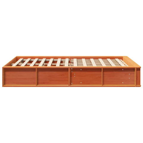 vidaXL with Storage Wax brown 140 x 200 cm Solid wood