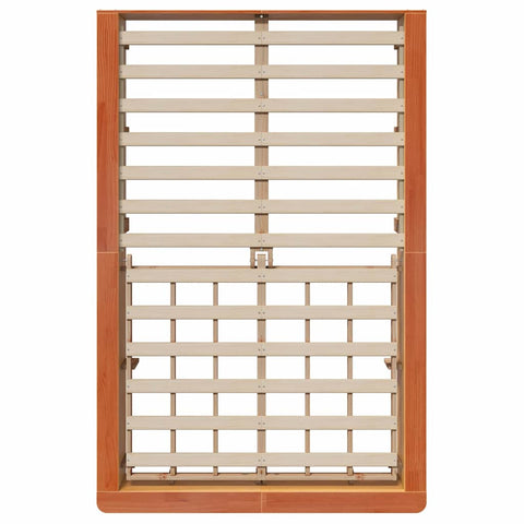 vidaXL with Storage Wax brown 140 x 200 cm Solid wood