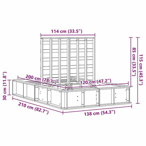 vidaXL with Storage Brown 120 x 200 cm Wood