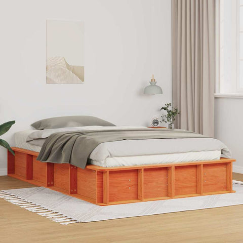 vidaXL with Storage Manual Wax brown 120 x 200 cm Solid wood