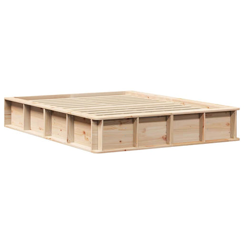 vidaXL with Storage Brown 140 x 190 cm Solid pine wood