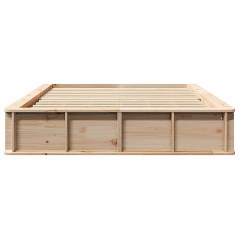 vidaXL with Storage Brown 140 x 190 cm Solid pine wood
